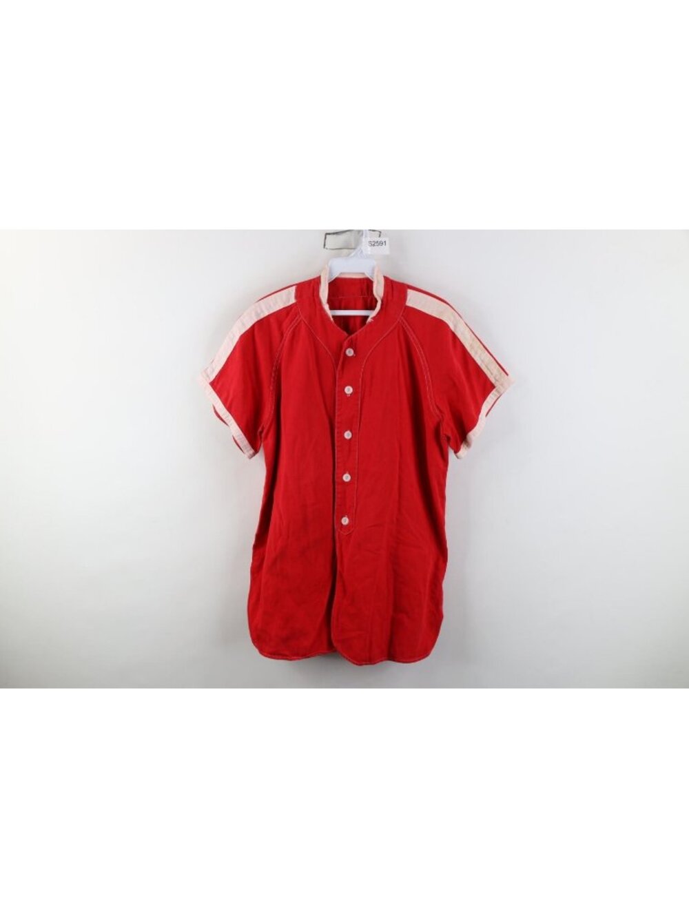 Vintage 40s 50s Mens Large Distressed Spell Out Salem Baseball Jersey Red USA